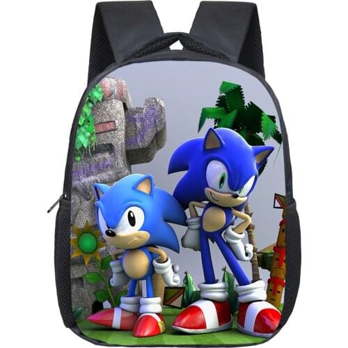 12 Inch SONIC RACING Kindergarten School Bags Bookbags Children Baby Toddler bag Kids Backpack Gift