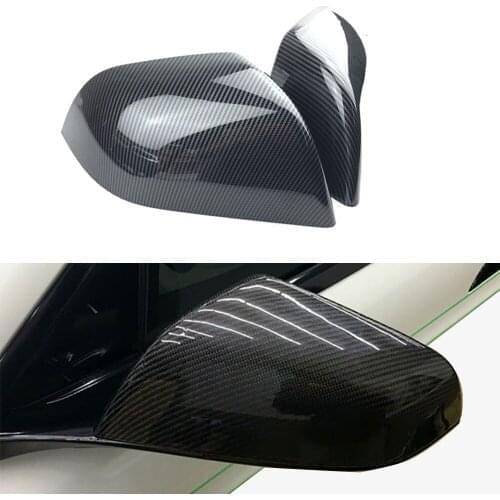 For Tesla model 3 2017 2018 2019 2020 Side Mirror Cover DIY Rear review Carbon fiber Texture caps Mirrors Protective Cover 2 PCS