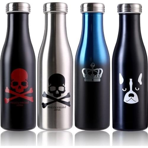 500ml Skull Dog Stainless Steel Thermos Water Bottle Reusable Eco Friendly Creative Milk Coffee Bottle