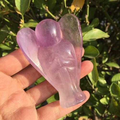 86g Natural purple stone Quartz Crystal Hand-carved Angel For Home Decor