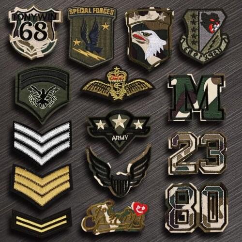 Army Military Patches Embroidery Iron on USA Patch for Clothing Backpack Tactical Patches Army Badges Clothes DIY Decor stripes