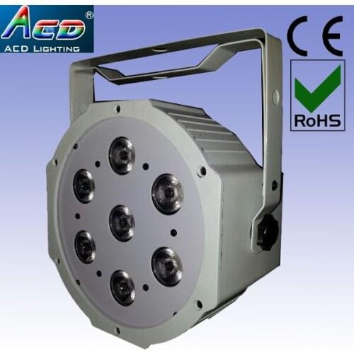 Free shipping Stock LED Stage Lights 7*10w 4in1 rgba LED DMX Stage par Lighting Effect DMX512 Led Flat for stage 10pcs/fly case