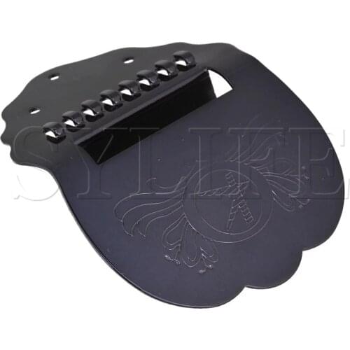 Flower Pattern Design Tailpiece for Mandolin Black