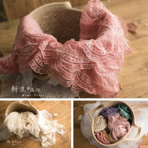 Newborn Photography Props Background Flokati 180x95cm Soft Lace Cotton Blanket Wrap Cloth Baby Girl Boy Photo Shoot Accessoires