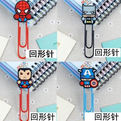 Marvel Superhero Captain America Bookmarks Hulk Paper Clips for School Teacher Page Holder Stationery Office Supply Kids Toys
