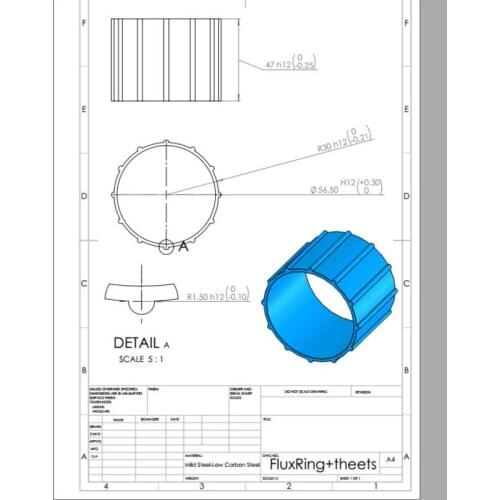 Material : Aluminum , FluxRing 56.5#47 mm one piece