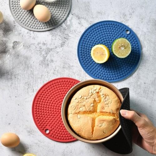 Multifunctional Round Heat Resistant Silicone Mat Cup Coasters Non-slip Pot Holder Table Placemat Kitchen Accessories Tool