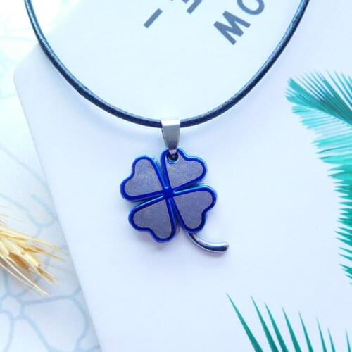 Fashion 2 Layers Leaf Pendant Women Men Choker Necklace Vintage Blue Black Pendant Punk Jewelry Goth Gift Necklaces Bohemian