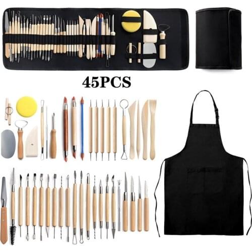 Pottery Tools 45 Adjustable Apron Folding Bag Clay Tools Multi-tools Ceramics Polymer Tool Set Beginners DIY Craft Sculpting