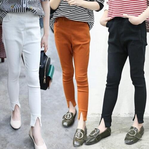 4-12Year New 2017 Fashion Spring Autumn Baby Girls Pencil Split Pants Kids Girl Pants Leggings Children Trousers Clothes JW1611