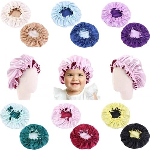 New Popular Childrens Accessories Baby Dome Hats Childrens Night Caps Girls Double Solid Color Sleeping Hats Home Hats Sweet