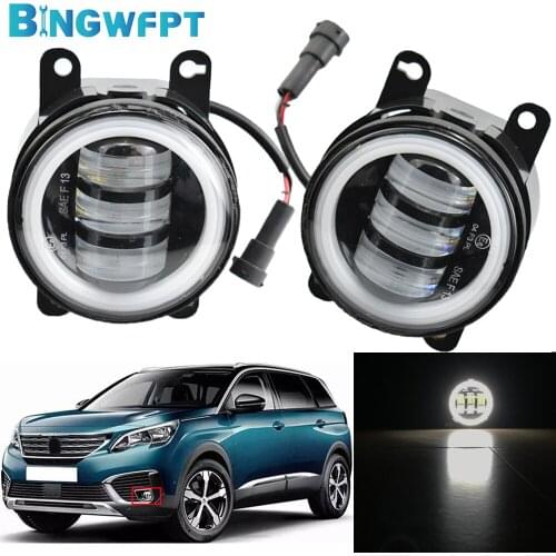 2pcs/lot Fog Light Angel Eye For Peugeot 5008 Peugeot 207 SW Estate WK_ DRL H11 12V LED Fog Lamp Assembly