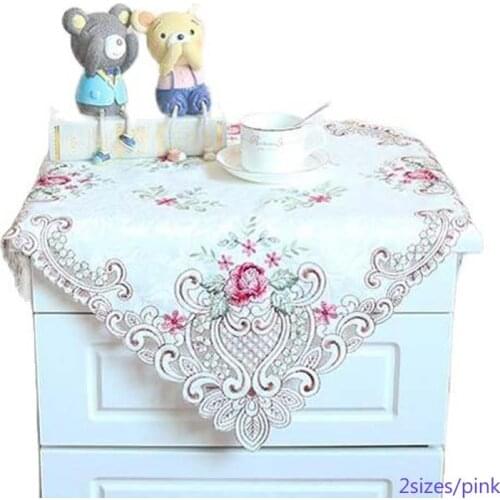 Modern satin Lace embroidery placemat cup coaster mug kitchen drink dining table place mat cloth tea coffee doily wedding pad