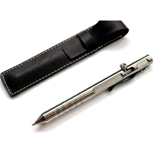 High Quality Simple Titanium Alloy EDC Bolt Pen Defense Tactical Signature Pen EDC Broken Window Pen Titanium Pen Luxury Gift