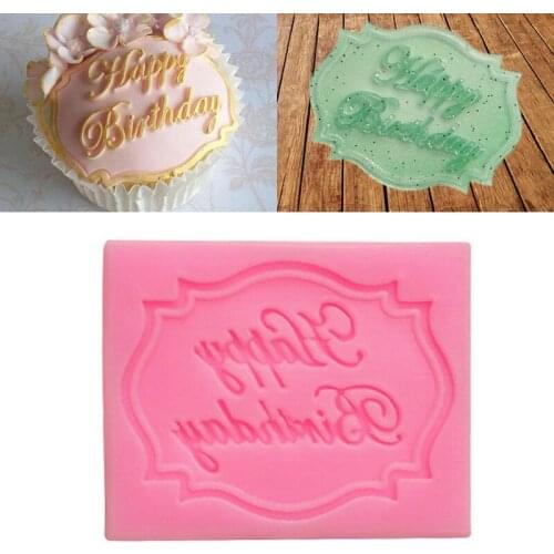 HAPPY BIRTHDAY Letter Silicone Mold Cupcake Candy Chocolate Gumpaste Clay Mould DIY Cake Topper Fondant Decorating Tools