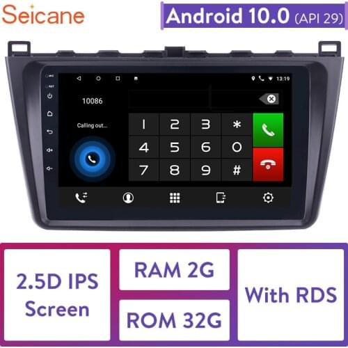 Seicane 2din Bluetooth GPS Stereo Seicane Android 10.0 1024*600 touchscreen FM Car Radio for Mazda 6 Rui wing Support DVR DAB