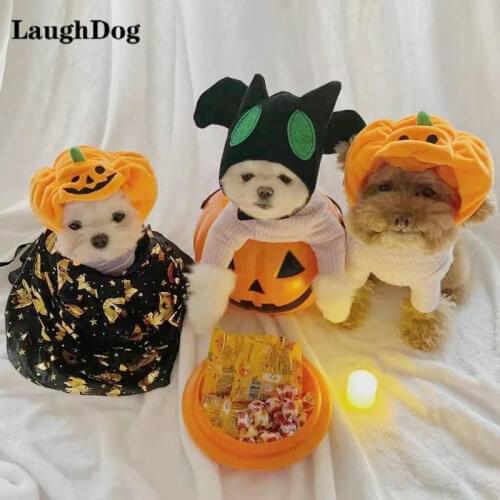 Halloween Pumpkin Dog Cat Hat Funny Pet Cap For Small Dogs Cats Clothes Fancy Dress Cosplay Costume Headdress Pet Accessories
