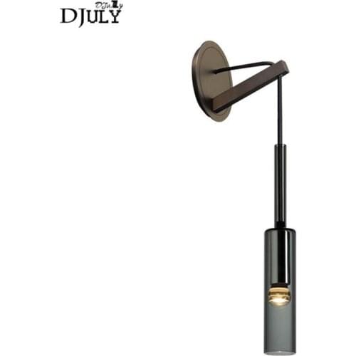 Postmodern copper crystal glass Wine bottle wall lamp for villa bedroom living room corridor loft stairs led wall sconces light