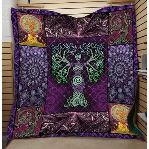 Weird Tree Quilt 3D Swirl Soft Mysterious Fashion Kids School Adults Bed Summer Quilt Purple Dropshipping
