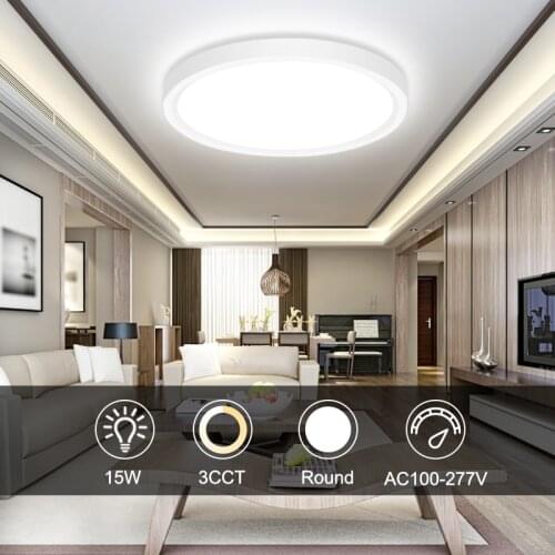 2PCS LED Ceiling Lamp Panel Light Bedroom Kitchen Surface Mount Flush Panel Light 15W AC100-277V Ceiling Lamp Dining Room PL08