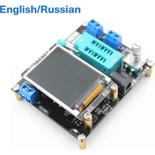 1pc GM328A Transistor Tester Diode Capacitance ESR Voltage Frequency PWM Square Wave Signal Generator Soldering English/Russian