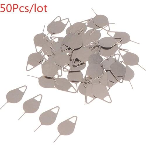 50pcs Universal Sim Card Tray Removal Eject Pin Key Tool Stainless Steel Needle Opener Ejector for Most Smartphone Wholesale