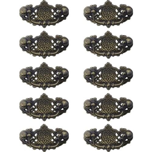 10 Pack Vintage Kitchen Cabinet Pull Furniture Drop Pull Drawer Handles Bedroom Dresser Knobs Antique Bronze