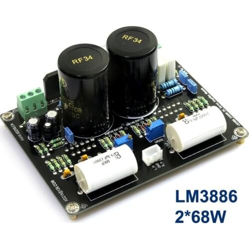 2*68W LM3886 Power Amplifier Audio Board MFB Dual Channel Stereo 2*10000UF/50V HiFi Sound Amplifiers Home Theater AMP