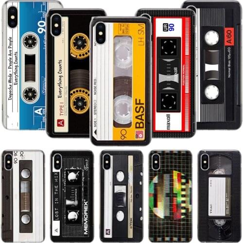 Vintage Magnetic Tape Cassette Phone Case For iPhone 11 12 Pro XS XR X Max 7 8 6 6S Plus Mini + 5 SE Pattern Customized Coque Co