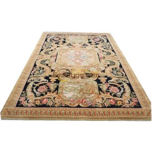 Vintage Needle-point Carpet Needlepoint Big Carpet For Living Room Runner Luxury Rug Runner Rug Natural Sheep Wool