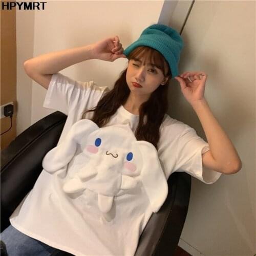 Korean version style t shirt female cartoon stereoscopic rabbit 2020 new summer wild was kawaii T-shirt womens short-sleeve top