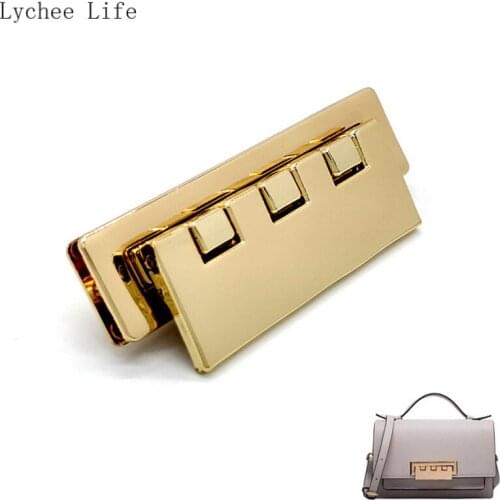 Lychee Life Female Bag Square Mortise Lock Lock Clasp Leather Crafts Women Bag Handbag Shoulder Bag Purse Diy Hardware