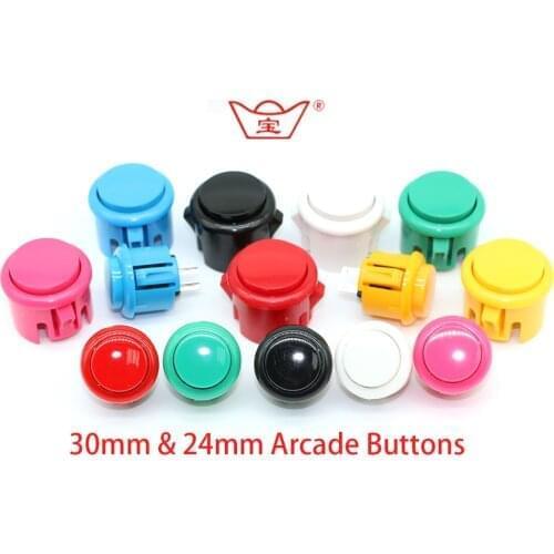 100PCS 30MM 24MM Round Push Button Original Baolian High Quality Micro Switch Copy SANWA OBSF-30 Arcade Joystick DIY