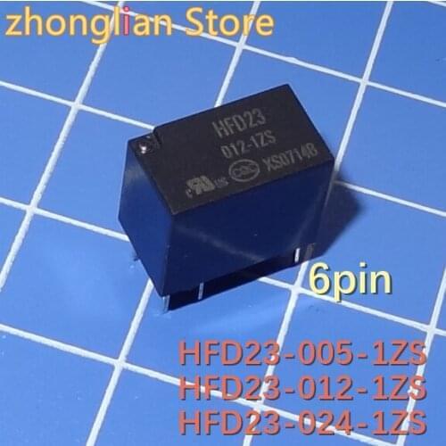 100pcs HFD23 HFD23-005-1ZS HFD23-012-1ZS HFD23-024-1ZS JZF-23F-012-1ZS 5/12/24vdc New original signal relay