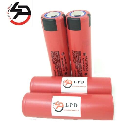 Laipuduo 4pcs 100% Original Rechargeable Battery For Sanyo 18650 3500mAh NCR18650GA Li-ion 3.6v