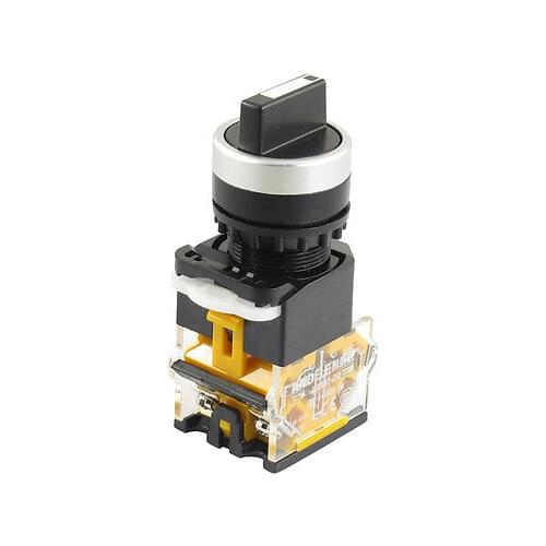 AC 415V 10A NO/NC 4-Terminal 3-Position Selector Self-Locking Push Button Switch