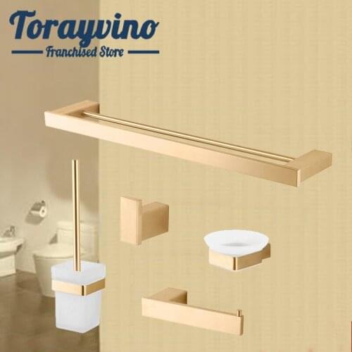 Bathroom Hardware Metal Towel Shelf Wc Accessories Gold Zinc Alloy Papier Toilette Toilet Golden Set Bathroom Accessories