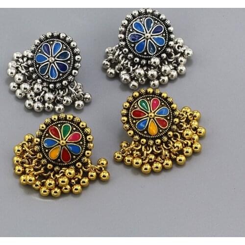 Handmade Boho Beads Sunflower Flower Piercing Earrings Vintage Women Drop Dangle Earring pendientes Wedding Party Jewelry Gift