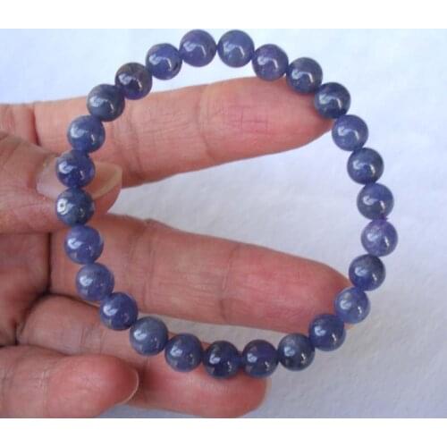 Free Shipping Natural Tanzanite Round 7mm Beads Bracelet Women Man Jewelry Accessories Weddings Parties Gift