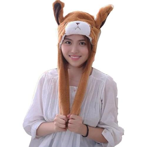 Bear cap cover with moving ears hat plush toy hat stuffed toy cap