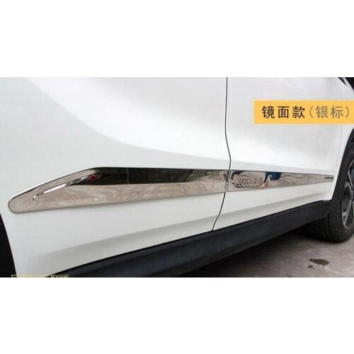 For Suzuki Vitara 2015-2018 Stainless steel 4pcs car side door surface decoration trim,sucff strip,protection sticker with logo