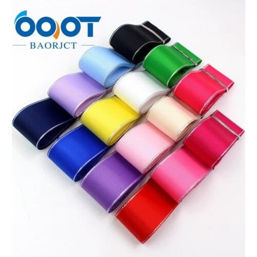OOOT BAORJCT I-19316-595 38mm 10yards Silver double sided bilateral grosgrain Ribbons,DIY bow cap accessories and decorations