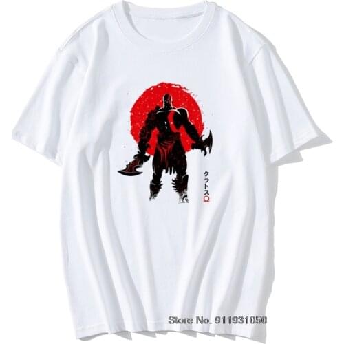 Mens T Shirt Kratos God of War Under the Sun Artsy Gaming Mens Tshirt Hip Hop Graphic New Arrival Male Clothes