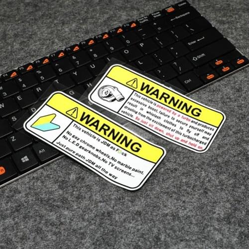 GalonDeco G050 Japanese JDM Car Modification Turbo Warning Remarks Car Stickers and Decals Auto Interior Reflective Stickers