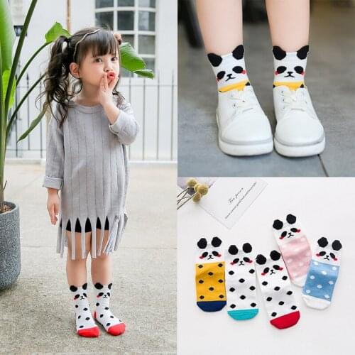 2017 Boys Girls Unisex Fashion Cute Autumn Winter Warm Lovely Wave Point Casual Kawaii Soft Cotton Children Socks 5 Pairs