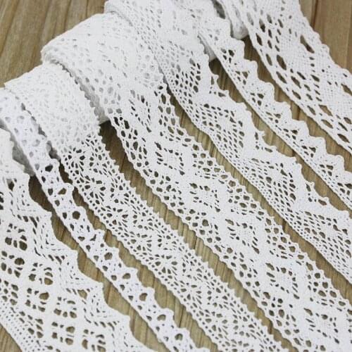 5Meter/roll) White Cotton Embroidered Lace Net Ribbons Fabric Trim DIY decorate Sewing Handmade Craft Materials