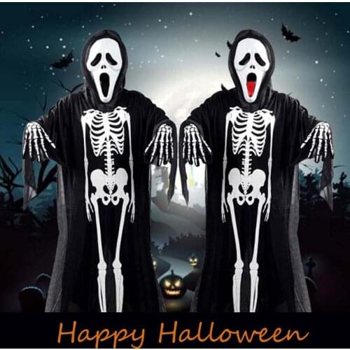 Halloween Cosplay Mask Decor Costume Kid Cosplay Boy Ghosts gloves Death Demo Vampire Child Skeleton Purim Carnival Dress Up