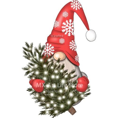 Christmas Tree Dwarf Santa Metal Cutting Dies Human Stencil for DIY Scrapbooking Cards Decorative
