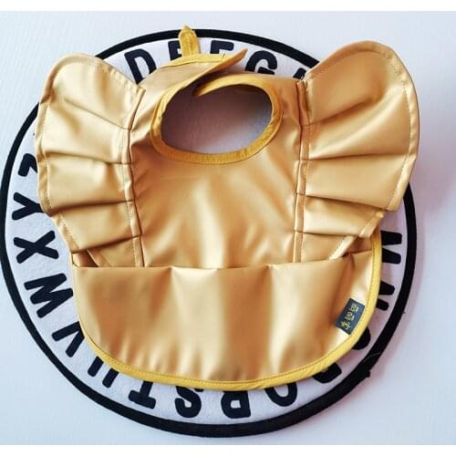 Cute Princess Baby Waterproof Bib PU For Feeding Stuff Meal Burp Saliva Towel Pocket Solid Color Dot Print Kids Things