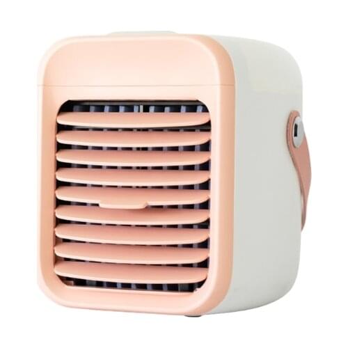 H7JB Desktop Air Cooler Desktop Cooling Fan 2000mAh Rechargeable 3 Speeds Personal USB Air Conditioner Fan for Home Office
